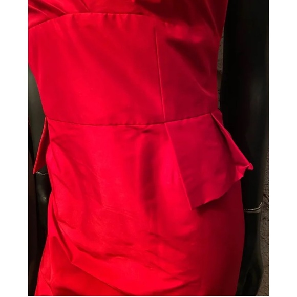 Evan Picone Red Sateen Dress - Picture 2 of 6